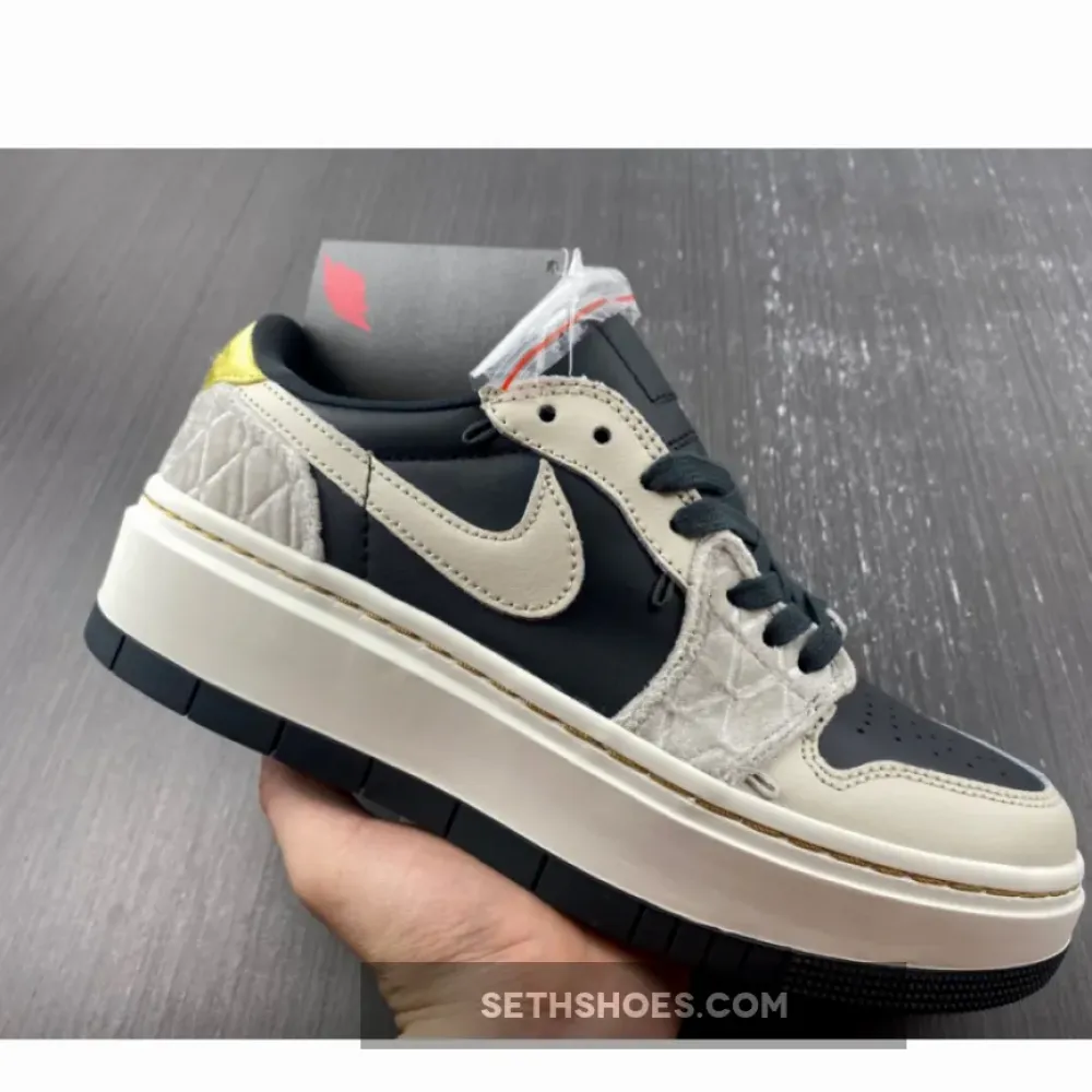 Air Jordan 1 Elevate Low SE Black/Grey-Gold  DV1494-001