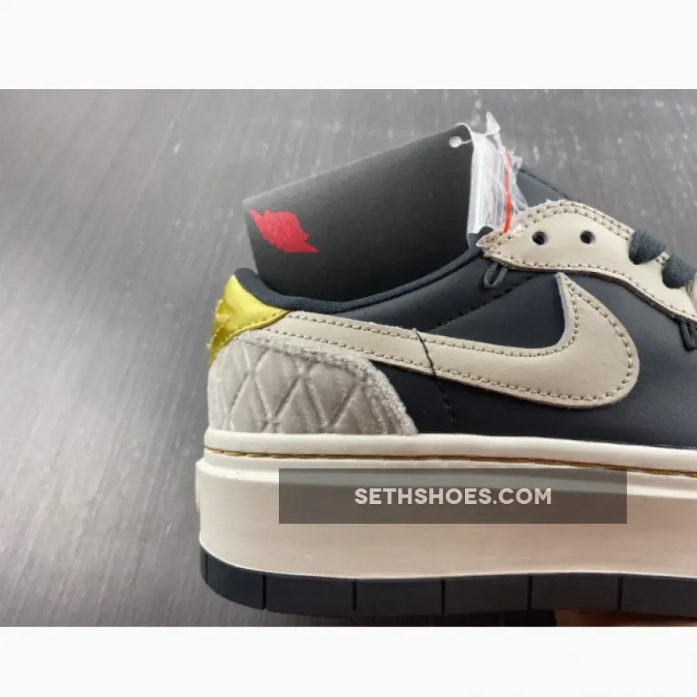 Air Jordan 1 Elevate Low SE Black/Grey-Gold  DV1494-001