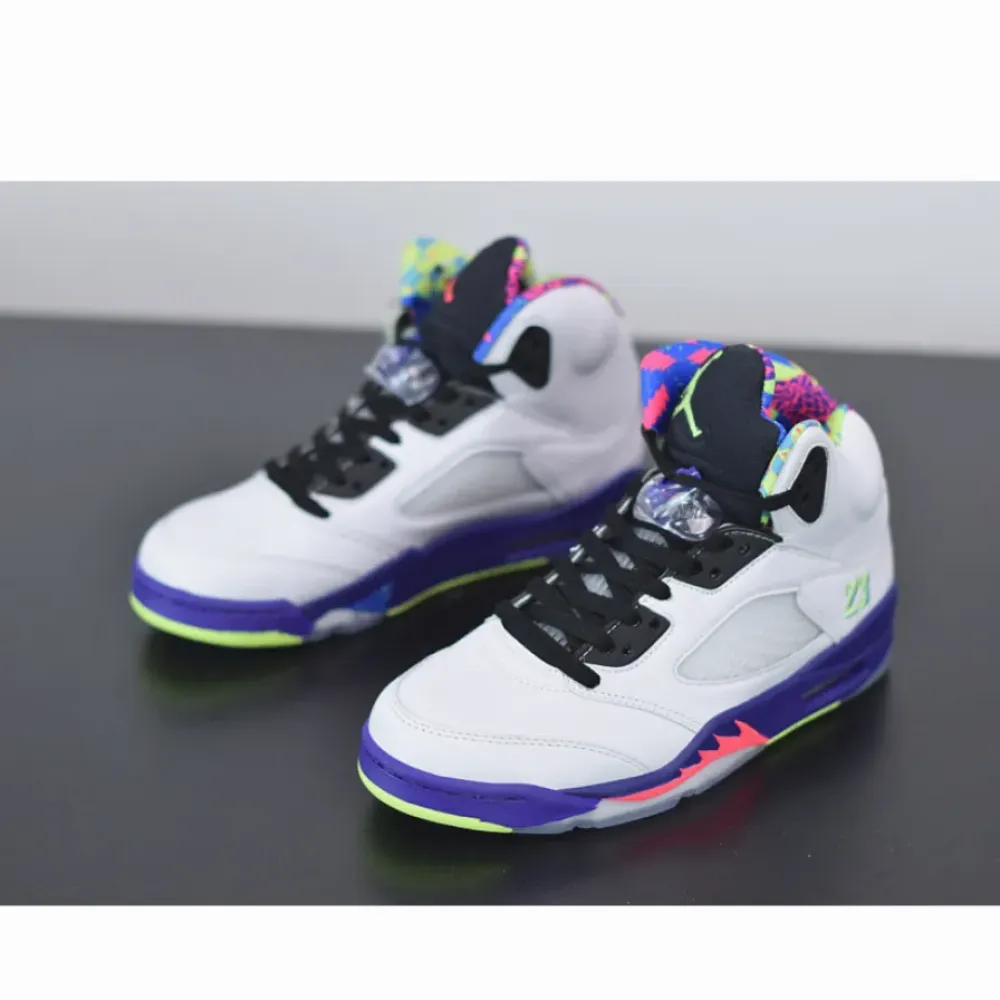 Air Jordan 5 “Alternate Bel-Air” White/Purple-Pink-Ghost Green  DB3335-100