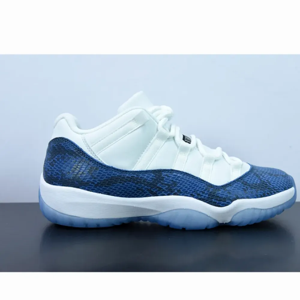 Air Jordan 11 Low “Snakeskin” White/Black-Navy  CD6846-102