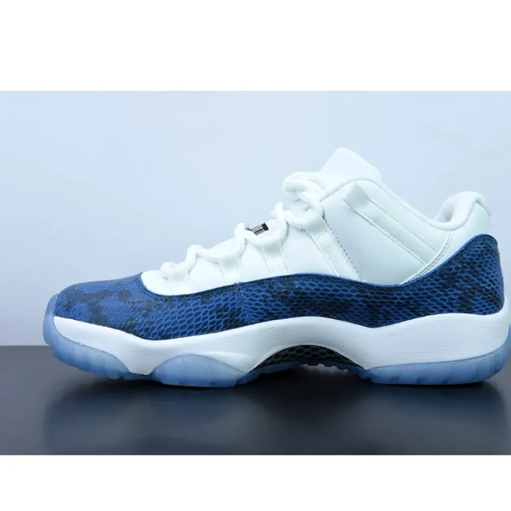 Air Jordan 11 Low “Snakeskin” White/Black-Navy  CD6846-102