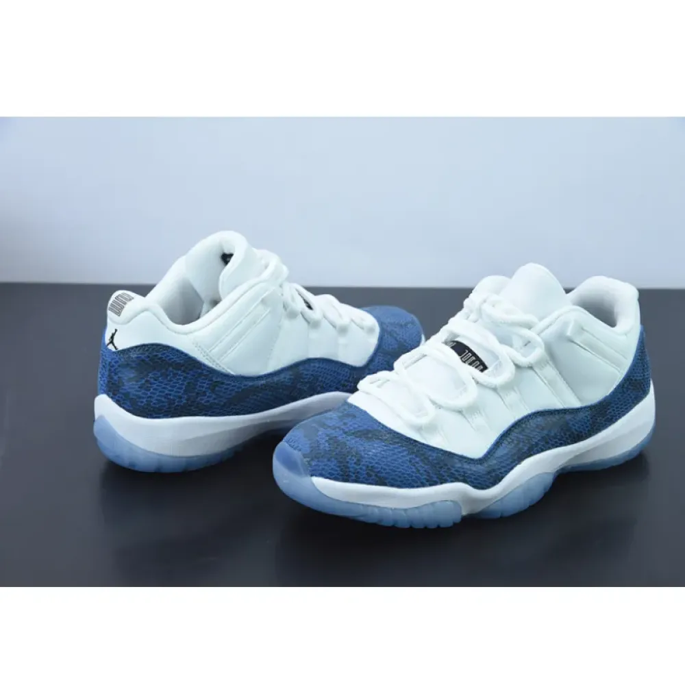 Air Jordan 11 Low “Snakeskin” White/Black-Navy  CD6846-102