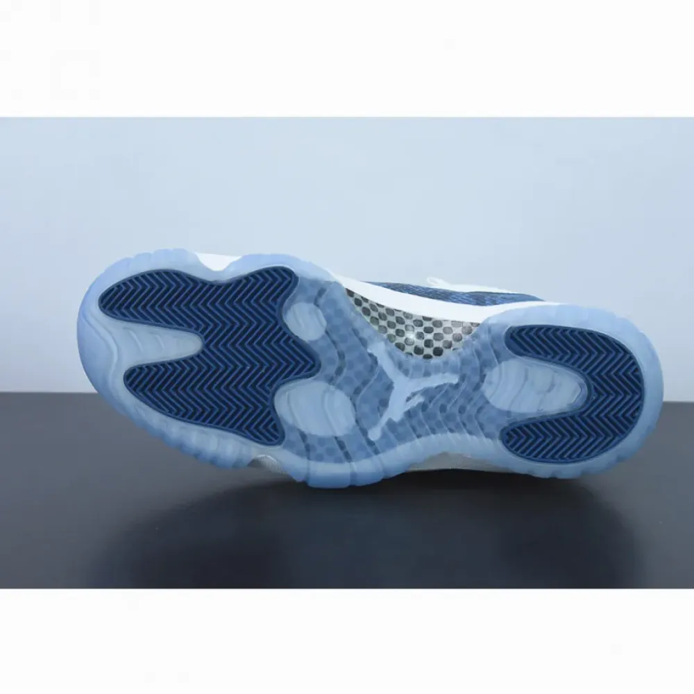 Air Jordan 11 Low “Snakeskin” White/Black-Navy  CD6846-102