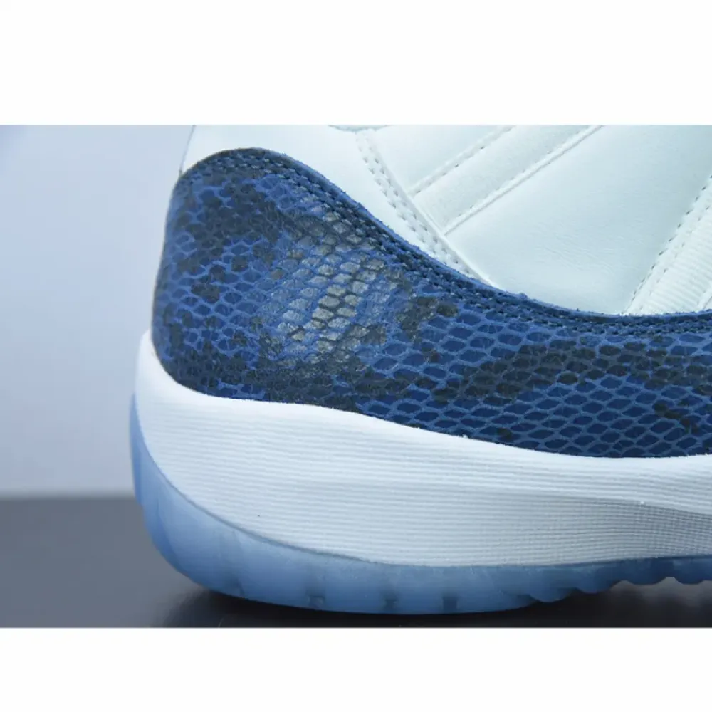 Air Jordan 11 Low “Snakeskin” White/Black-Navy  CD6846-102