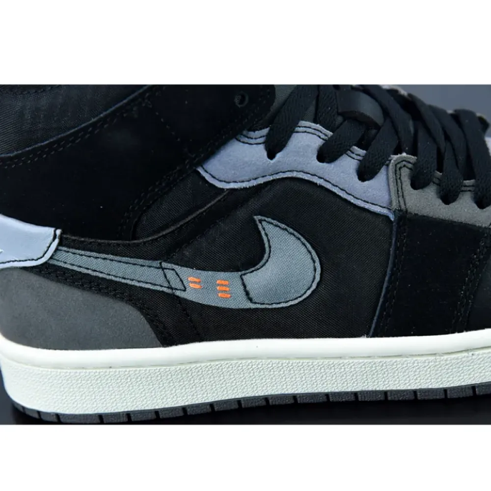 Air Jordan 1 Mid Craft “Inside Out” Black/Cement Grey  DM9652-001