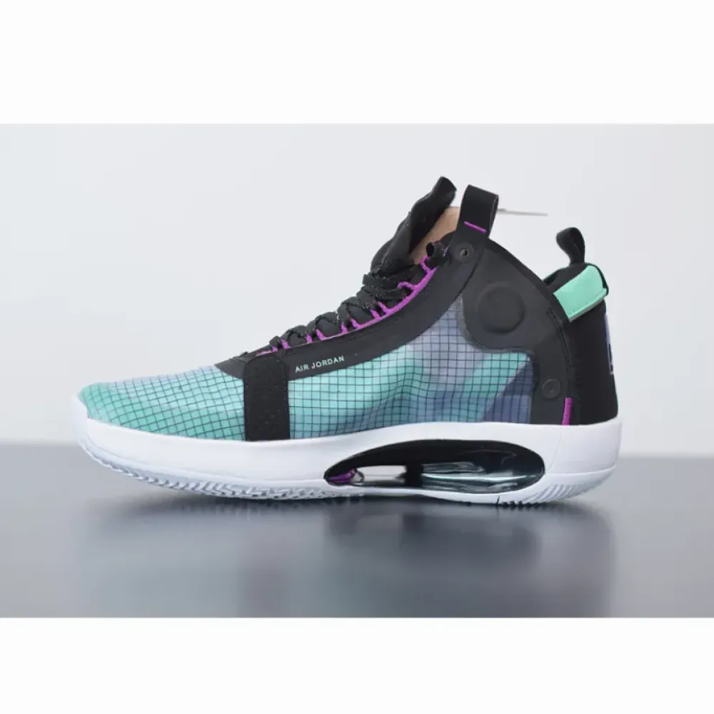 Air Jordan 34 Blue Void/Green Glow-Black-Metallic Silver AR3240-400
