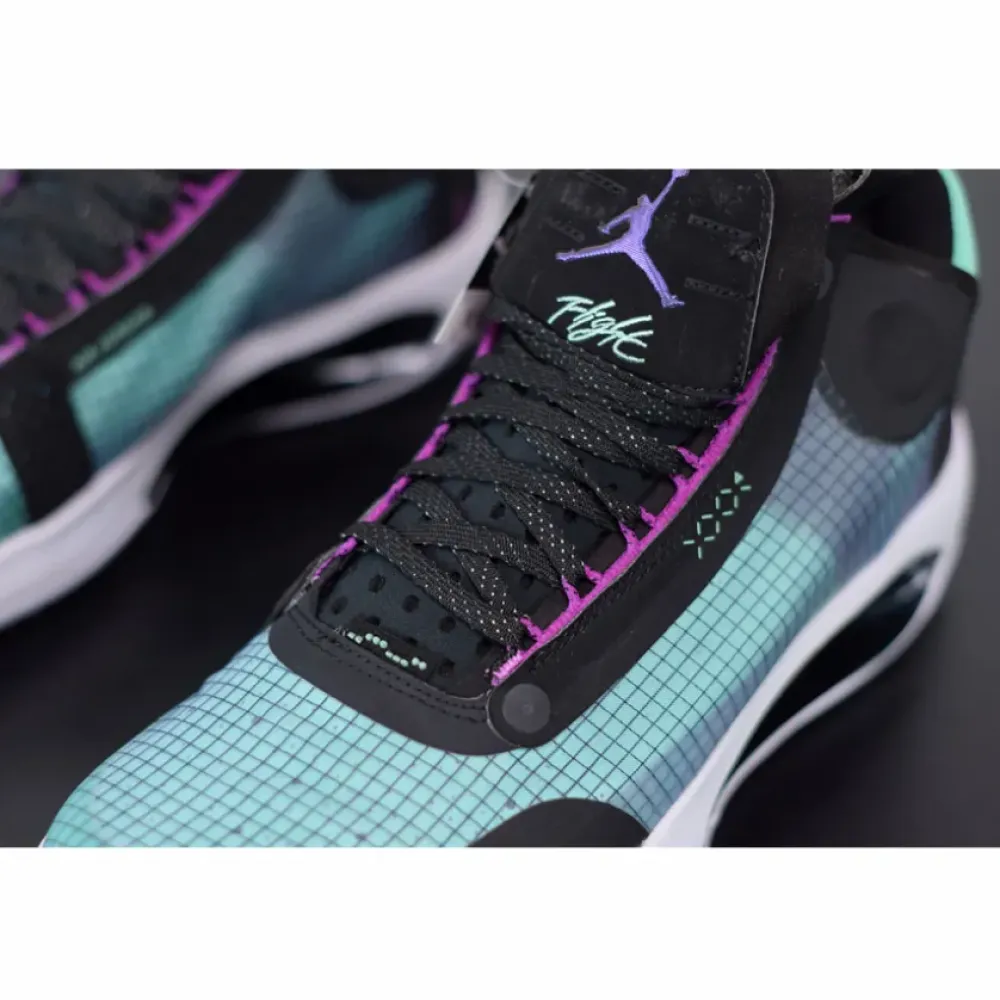 Air Jordan 34 Blue Void/Green Glow-Black-Metallic Silver AR3240-400