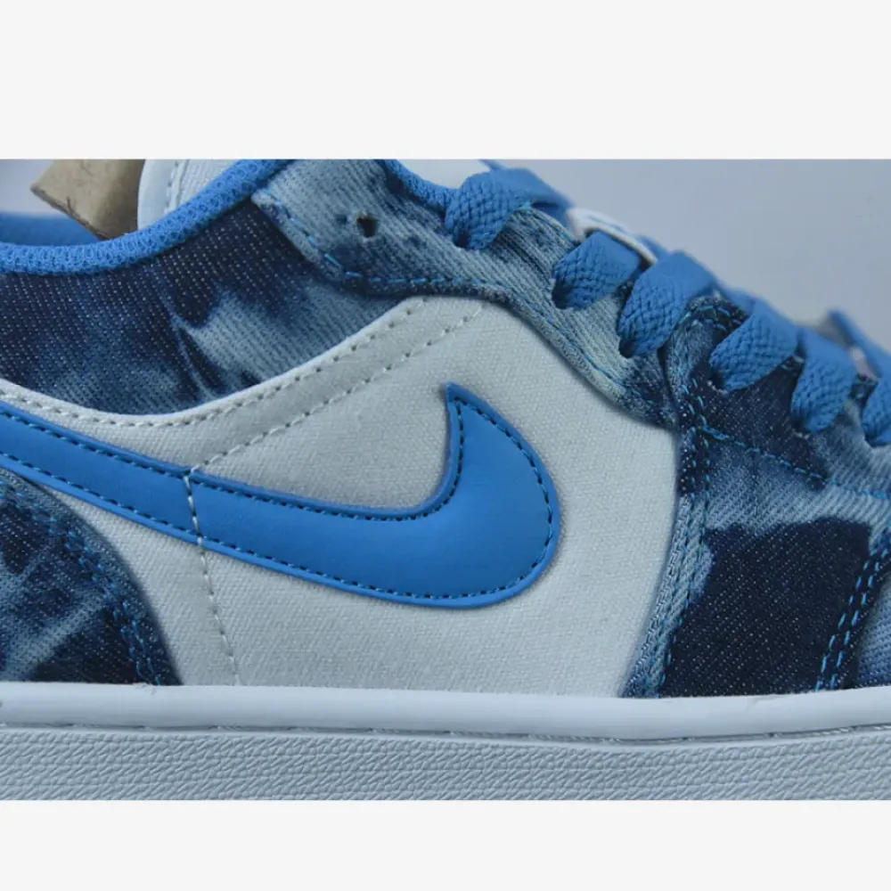 Air Jordan 1 Low “Washed Denim” White Dutch Blue  DM8947-100