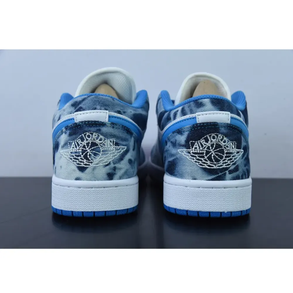 Air Jordan 1 Low “Washed Denim” White Dutch Blue  DM8947-100
