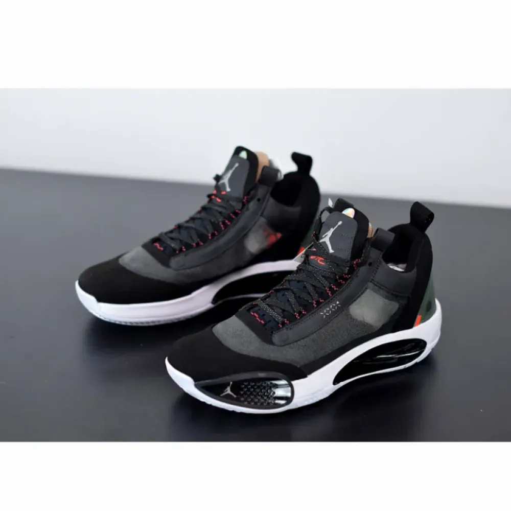 Air Jordan 34 Low Heritage Black Red  CU3475-001