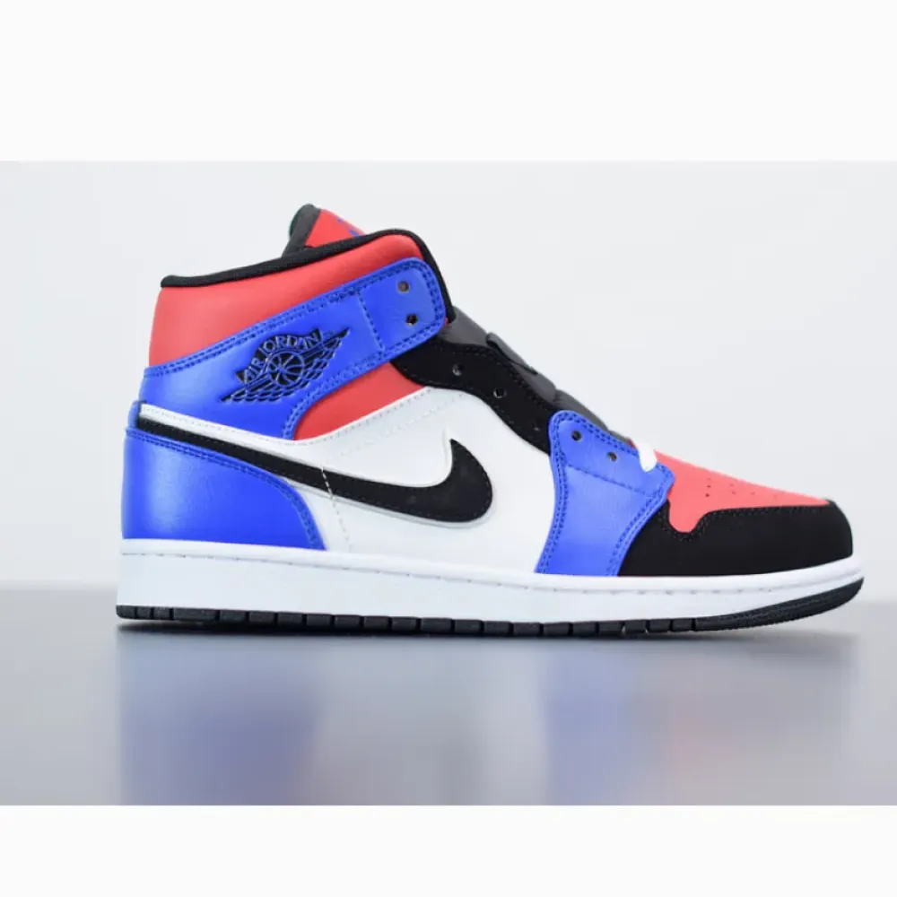 Air Jordan 1 Mid “Top 3” Blue Red Black White 554724-124