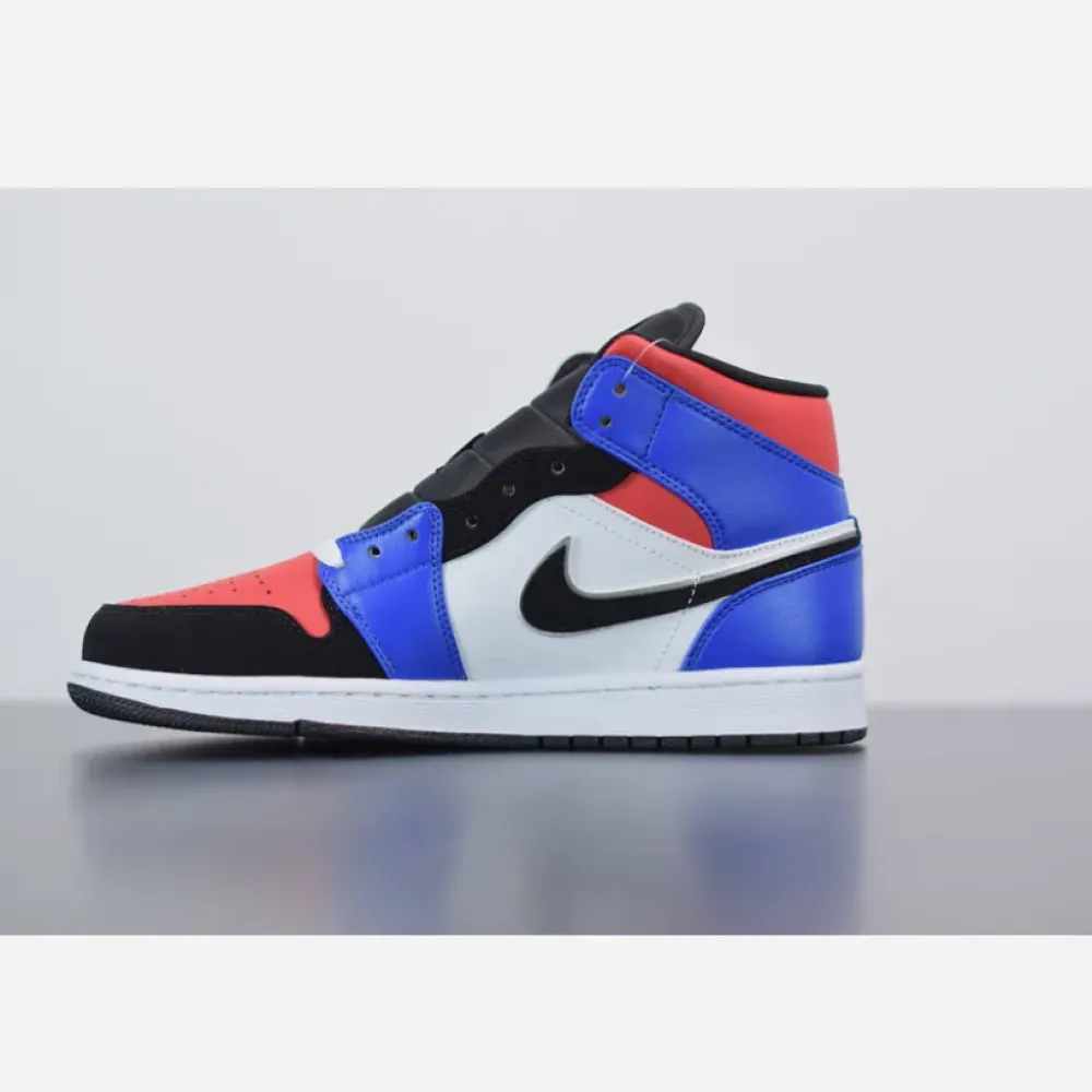 Air Jordan 1 Mid “Top 3” Blue Red Black White 554724-124