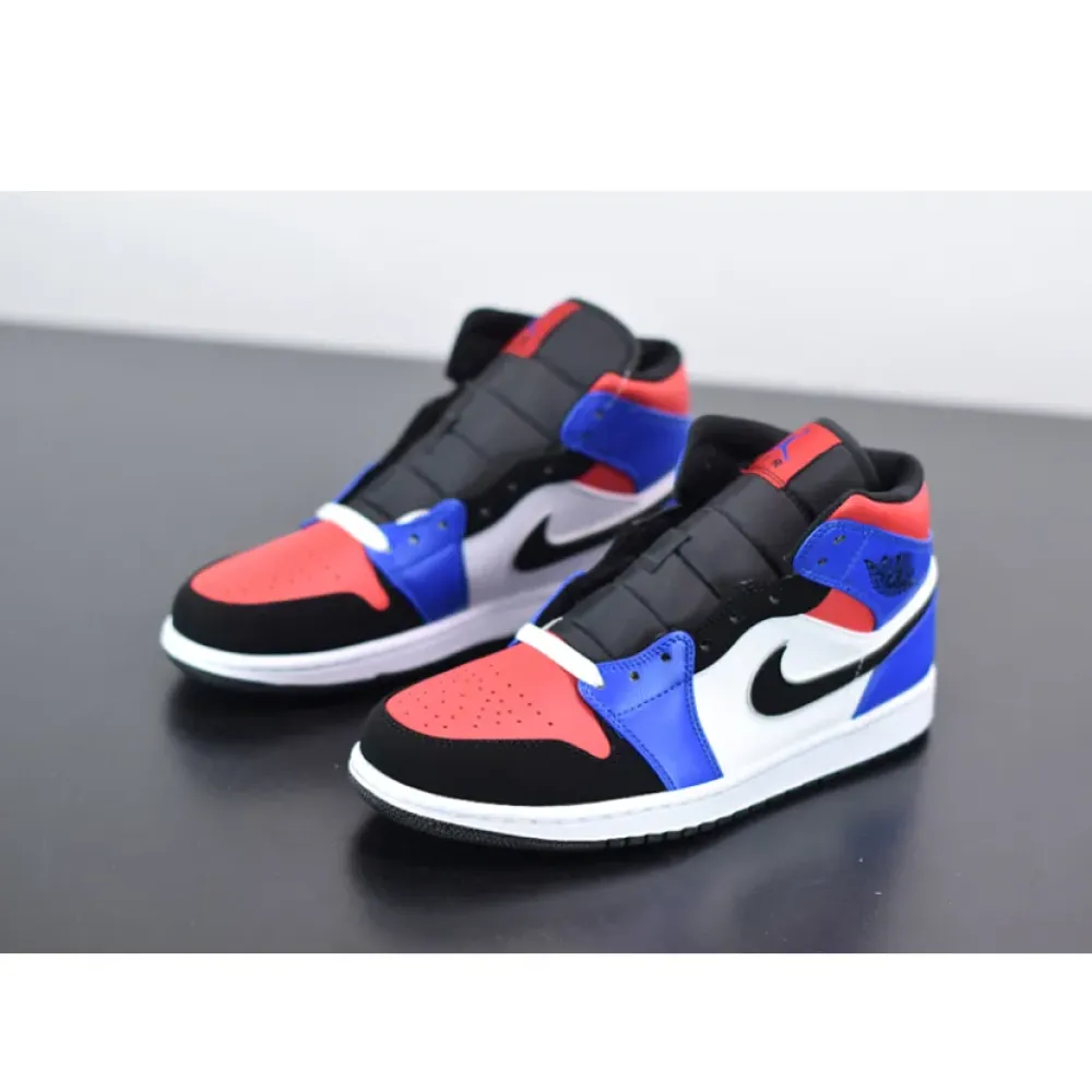 Air Jordan 1 Mid “Top 3” Blue Red Black White 554724-124