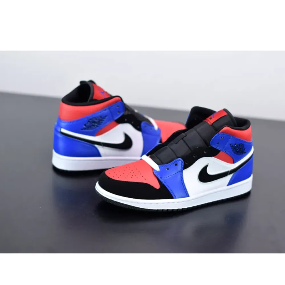 Air Jordan 1 Mid “Top 3” Blue Red Black White 554724-124