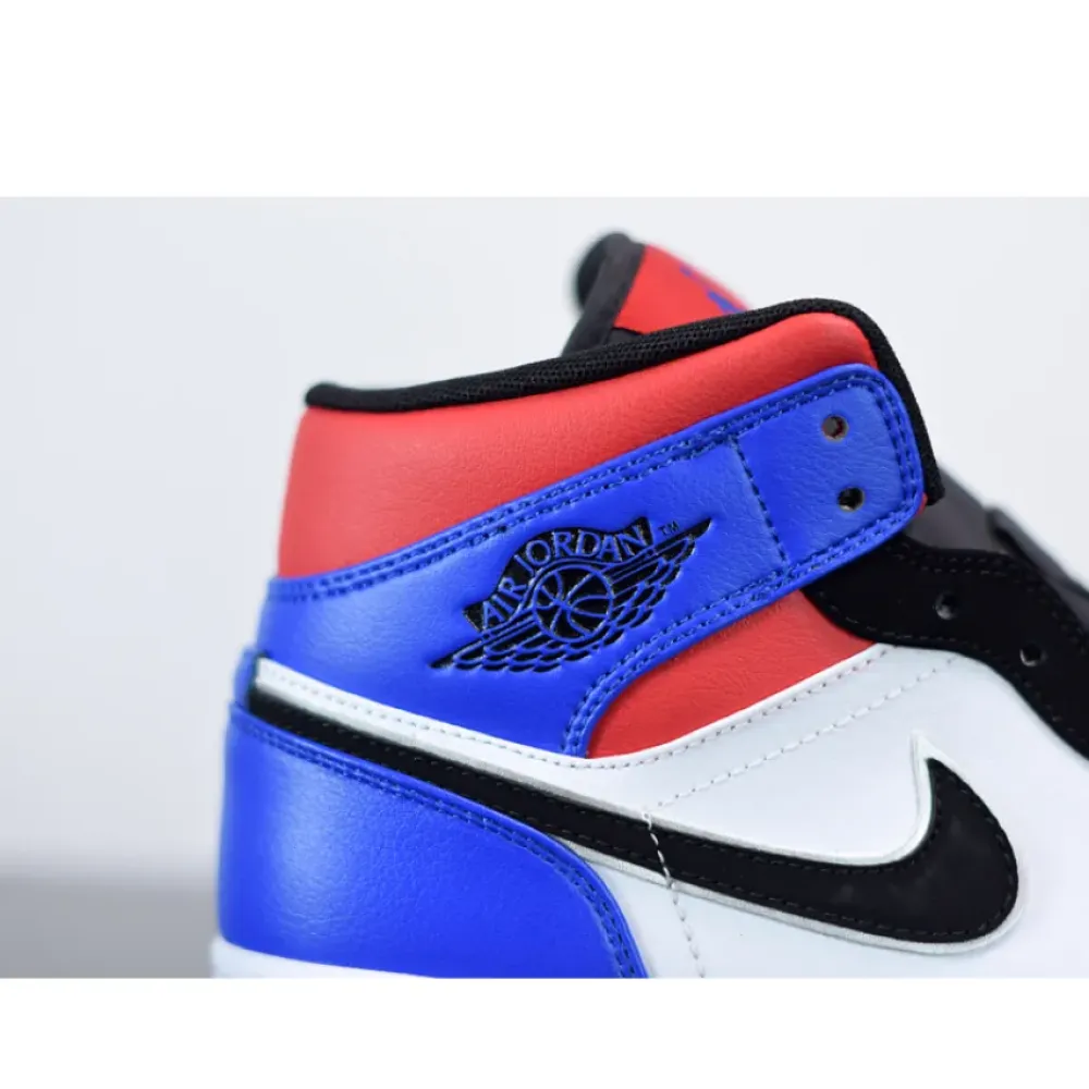 Air Jordan 1 Mid “Top 3” Blue Red Black White 554724-124