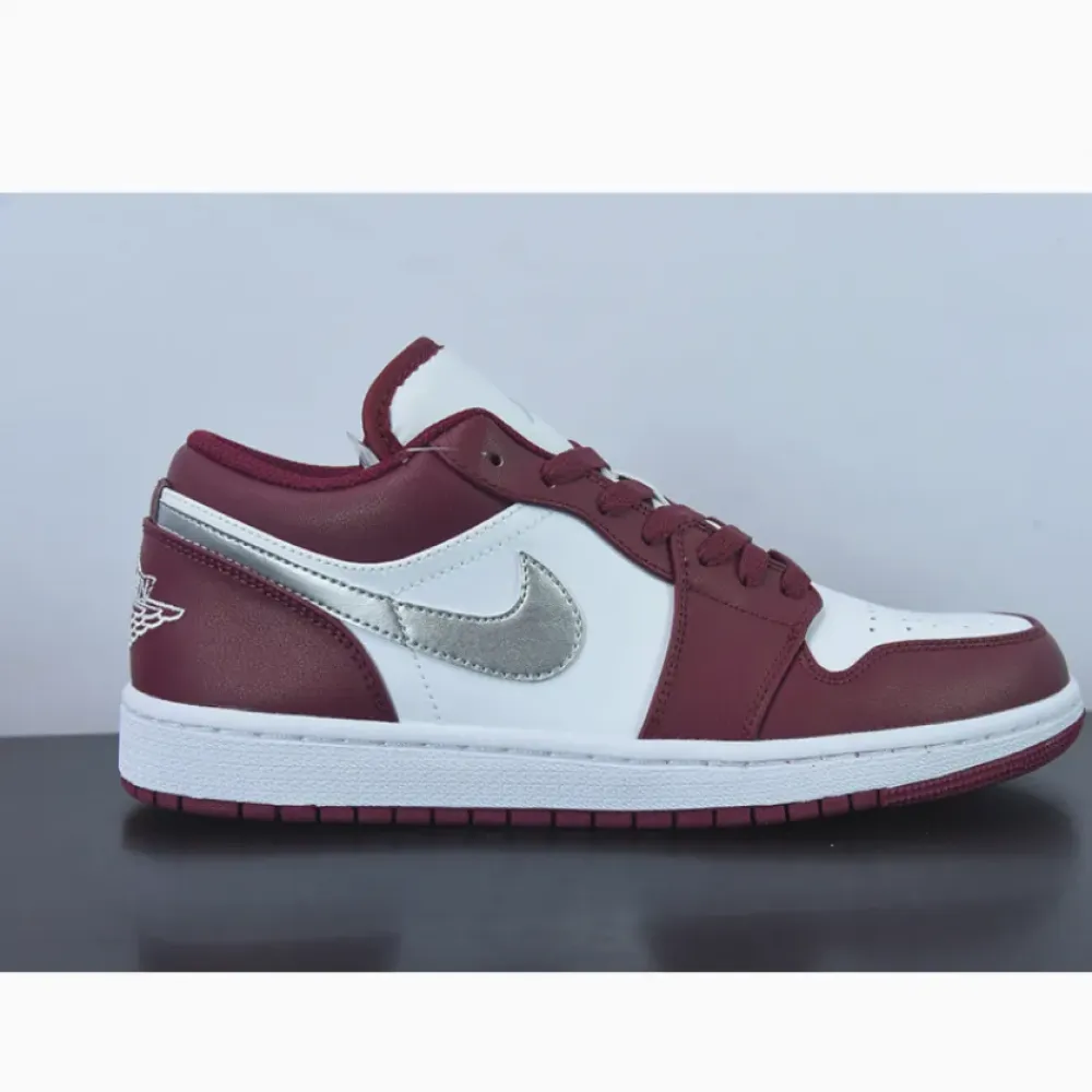 Air Jordan 1 Low White Bordeaux  553558-615
