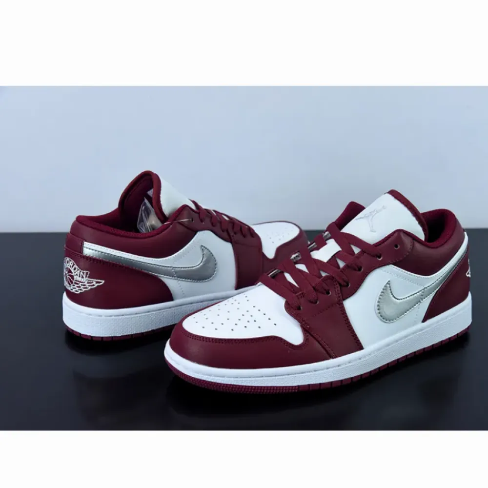 Air Jordan 1 Low White Bordeaux  553558-615