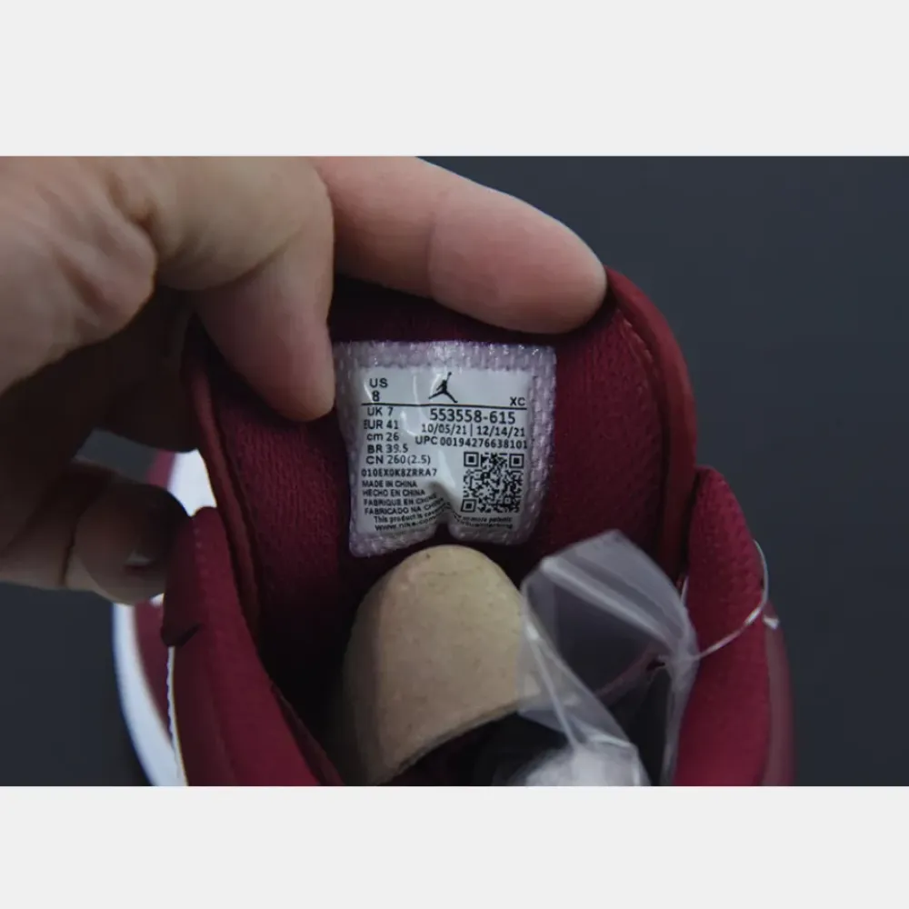 Air Jordan 1 Low White Bordeaux  553558-615