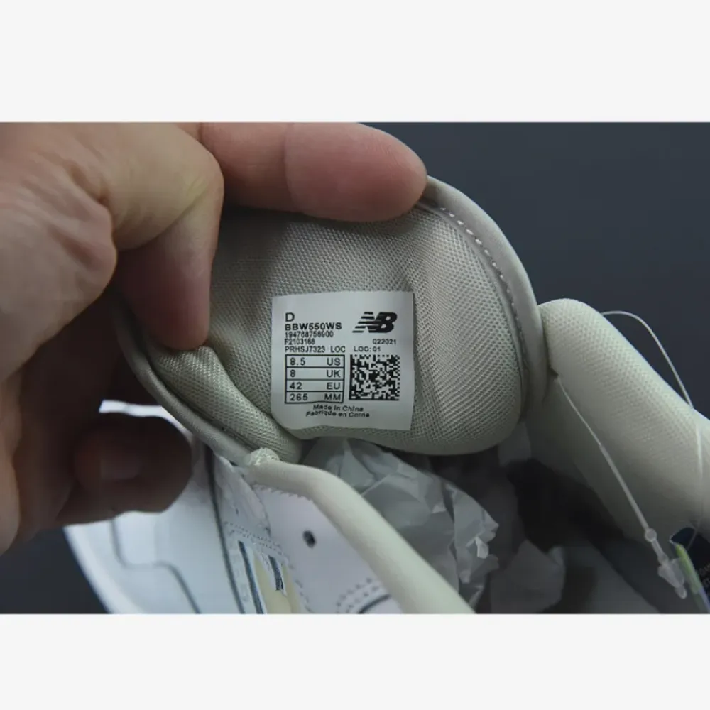 New Balance 550 White/Silver Birch BBW550WS