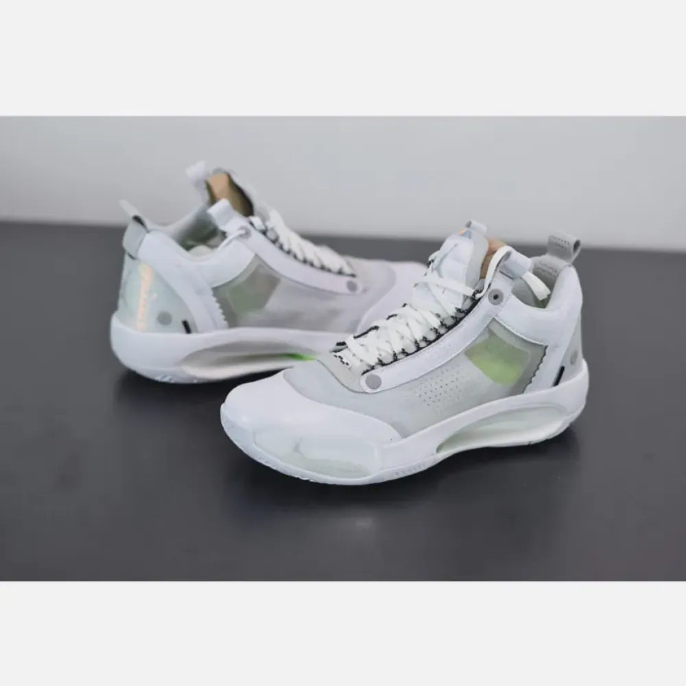 Air Jordan 34 Low “Pure Money” White/Metallic Silver-Pure Platinum CU3473-100