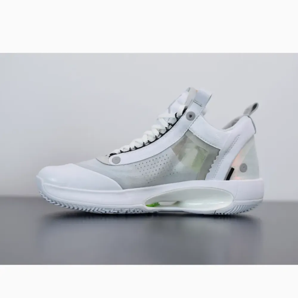 Air Jordan 34 Low “Pure Money” White/Metallic Silver-Pure Platinum CU3473-100