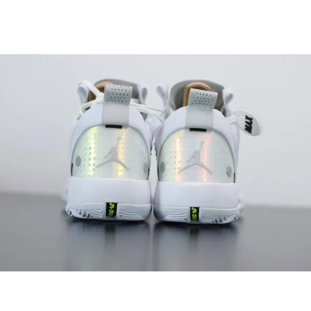 Air Jordan 34 Low “Pure Money” White/Metallic Silver-Pure Platinum CU3473-100