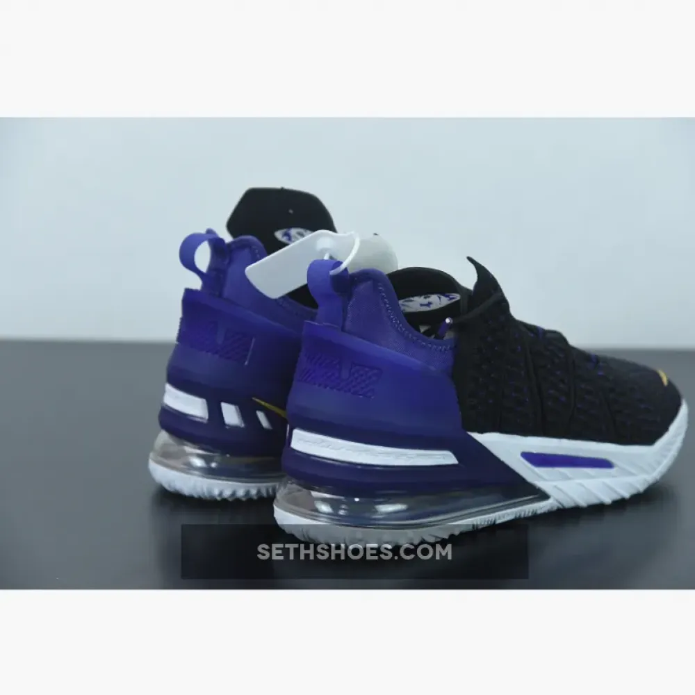 Nike LeBron 18 “Lakers” Black/Metallic Gold-Court Purple-White  CQ9283-004