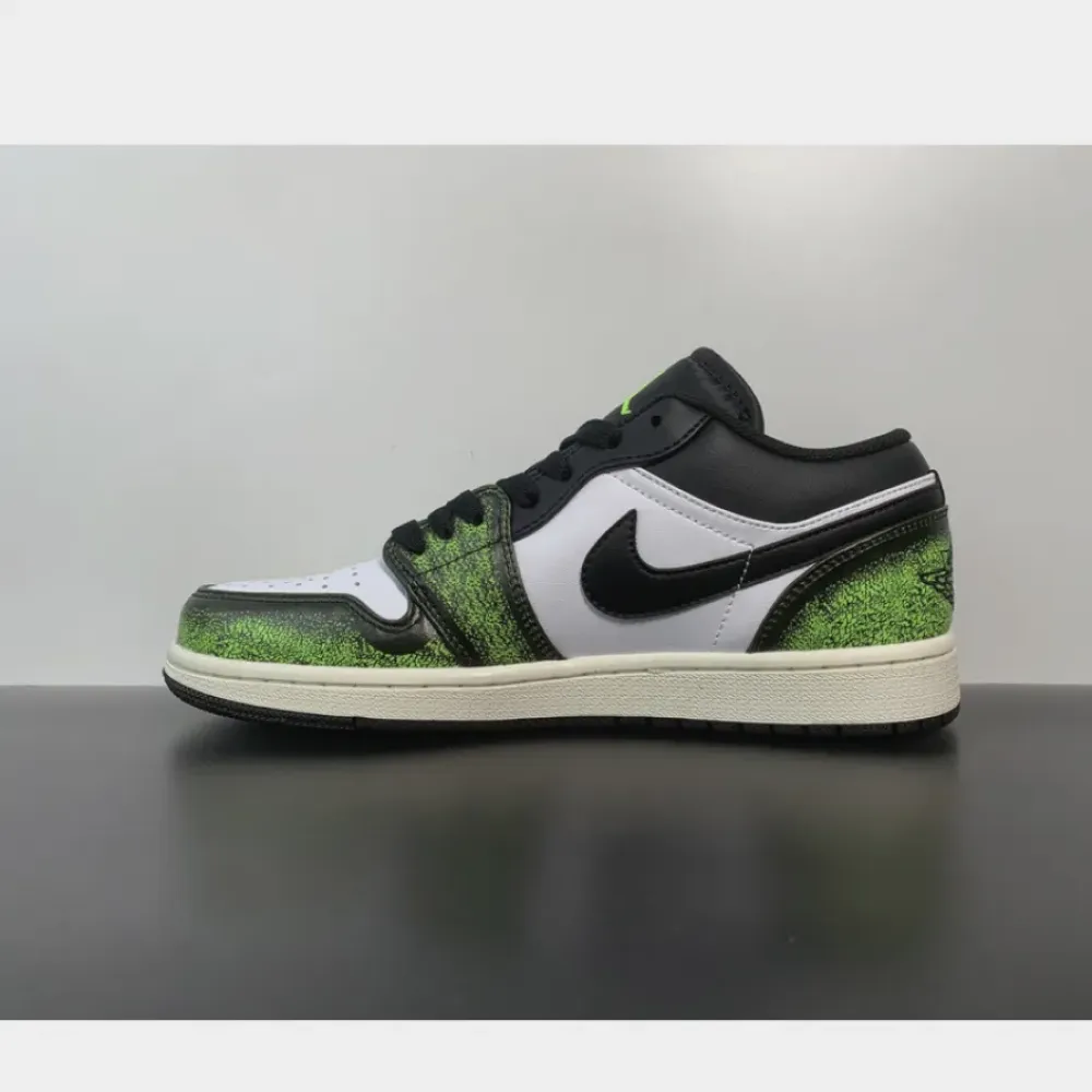 Air Jordan 1 Low Wear Away Black Green  DN3705-003