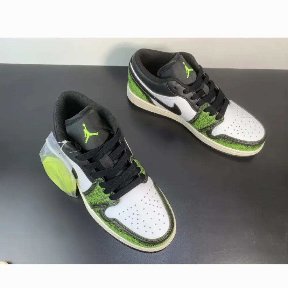 Air Jordan 1 Low Wear Away Black Green  DN3705-003