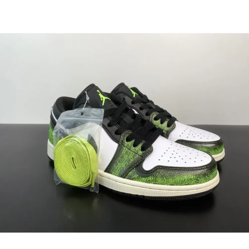 Air Jordan 1 Low Wear Away Black Green  DN3705-003