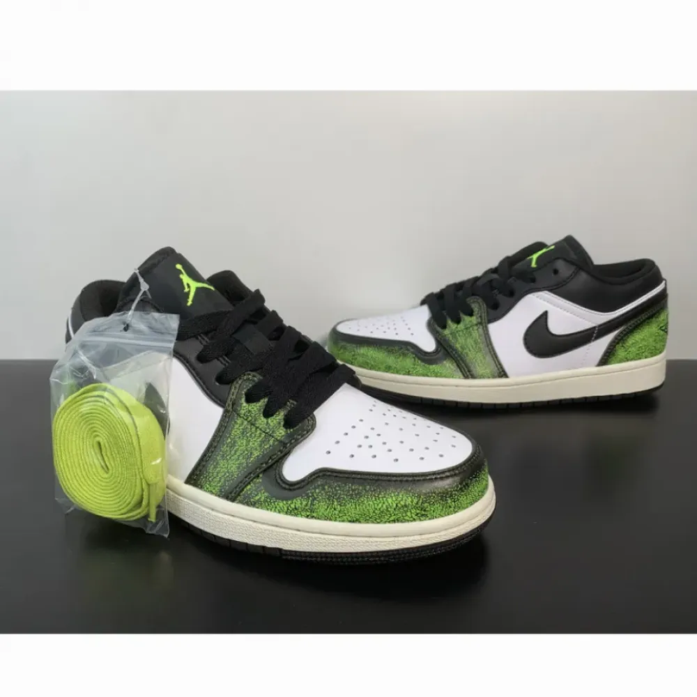 Air Jordan 1 Low Wear Away Black Green  DN3705-003