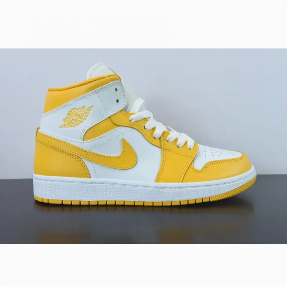 Air Jordan 1 Mid White University Gold  BQ6472-117