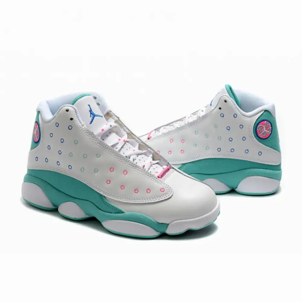 Air Jordan 13 GS White/Soar-Aurora Green-Digital Pink 439358-100