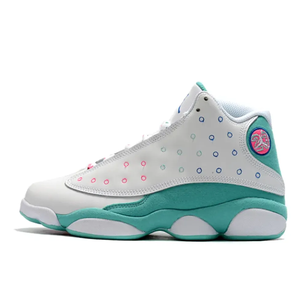 Air Jordan 13 GS White/Soar-Aurora Green-Digital Pink 439358-100