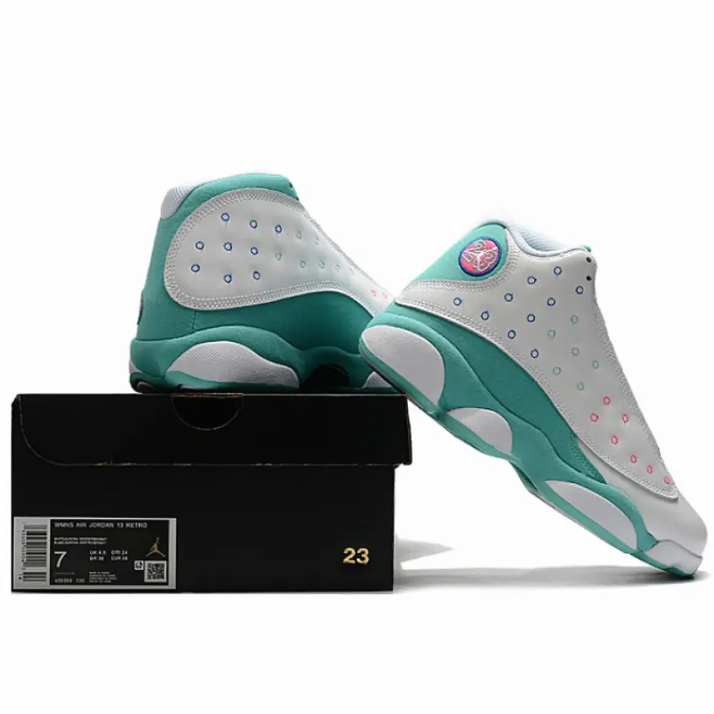 Air Jordan 13 GS White/Soar-Aurora Green-Digital Pink 439358-100