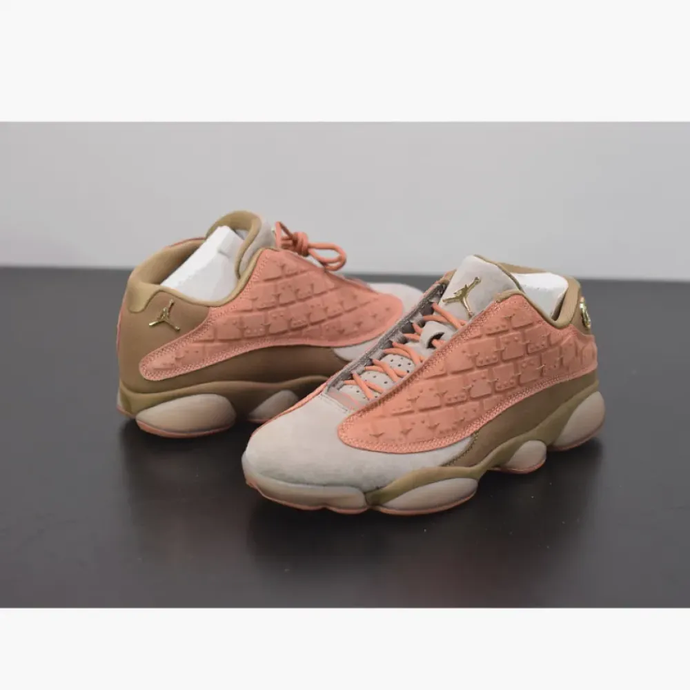 Clot x Air Jordan 13 Low Sepia Stone/Canteen-Terra Blush  AT3102-200