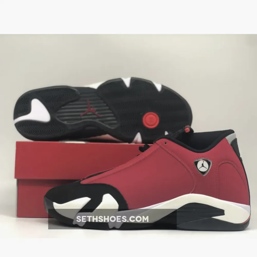 Air Jordan 14 Black/Gym Red-White-Off White  487471-006