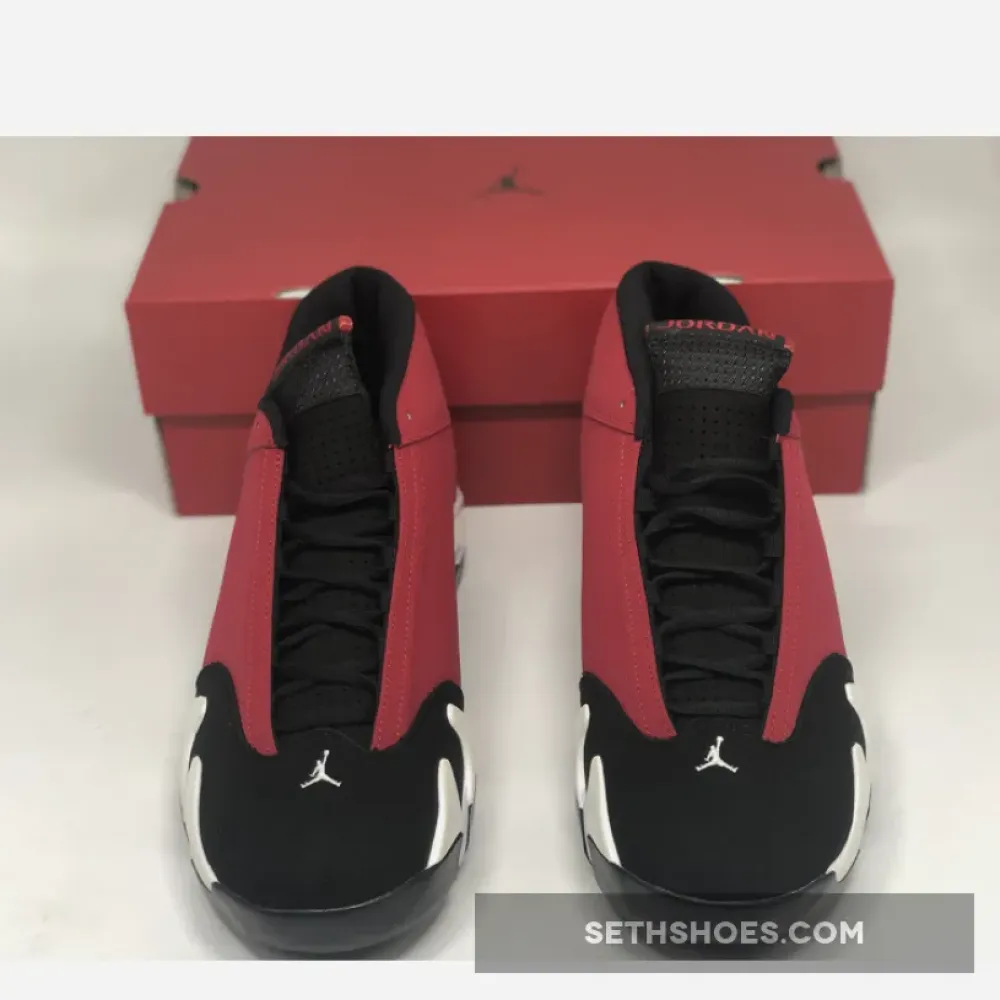 Air Jordan 14 Black/Gym Red-White-Off White  487471-006