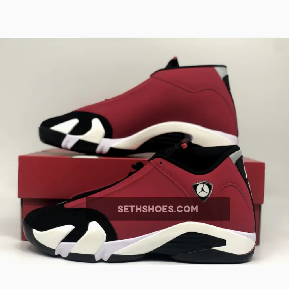 Air Jordan 14 Black/Gym Red-White-Off White  487471-006
