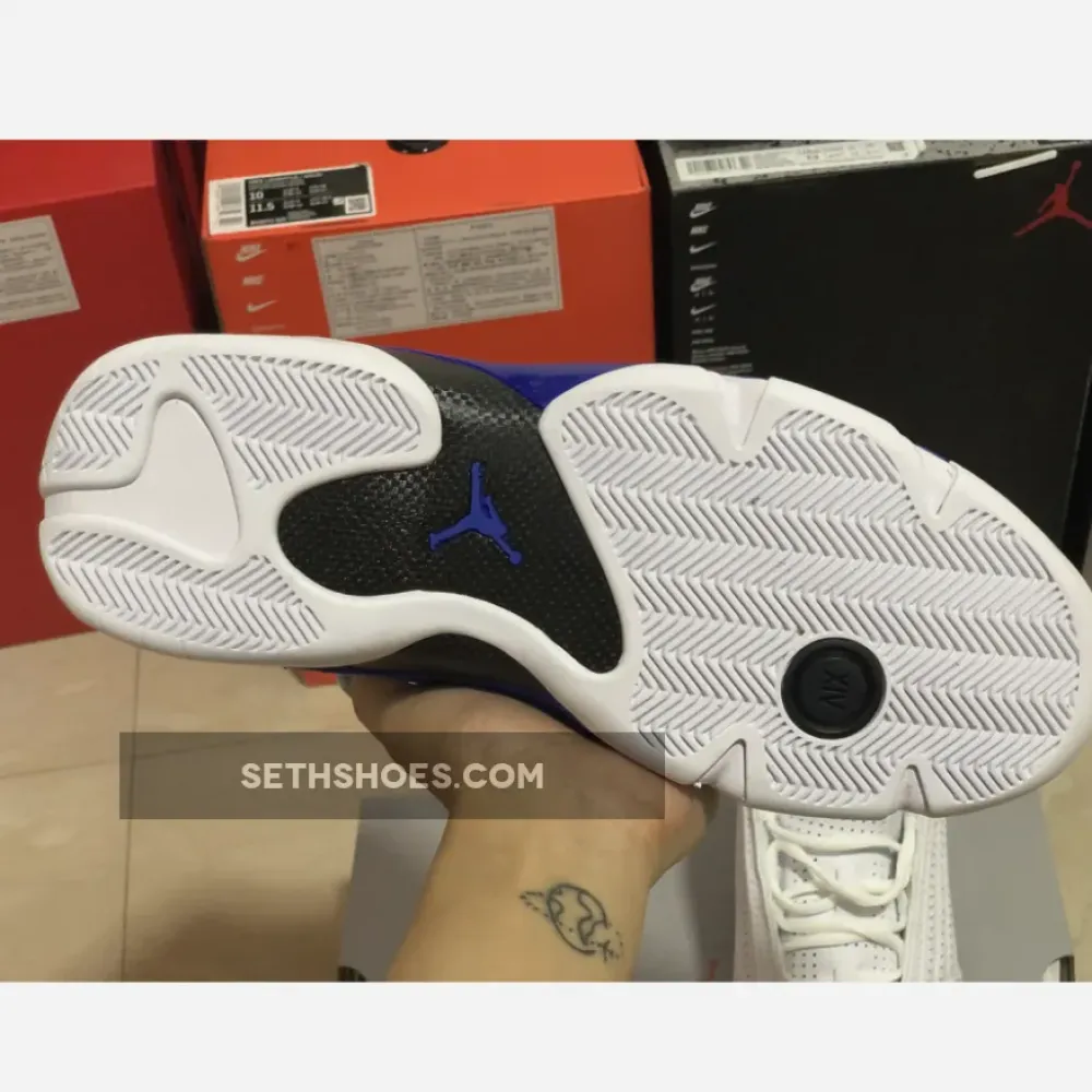 Air Jordan 14 White/Hyper Royal-Black  487471-104