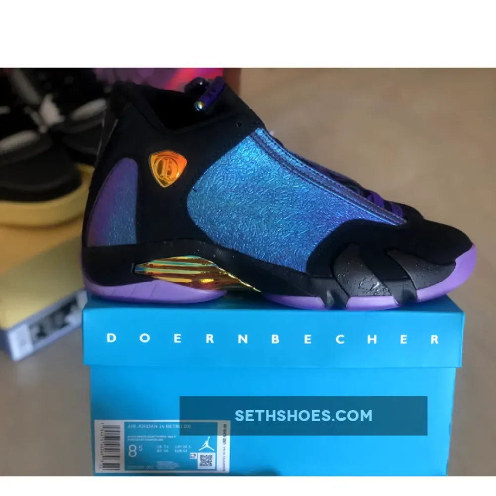 Air Jordan 14 “Doernbecher” Black/Court Purple-Multi-Color-White CV2469-001