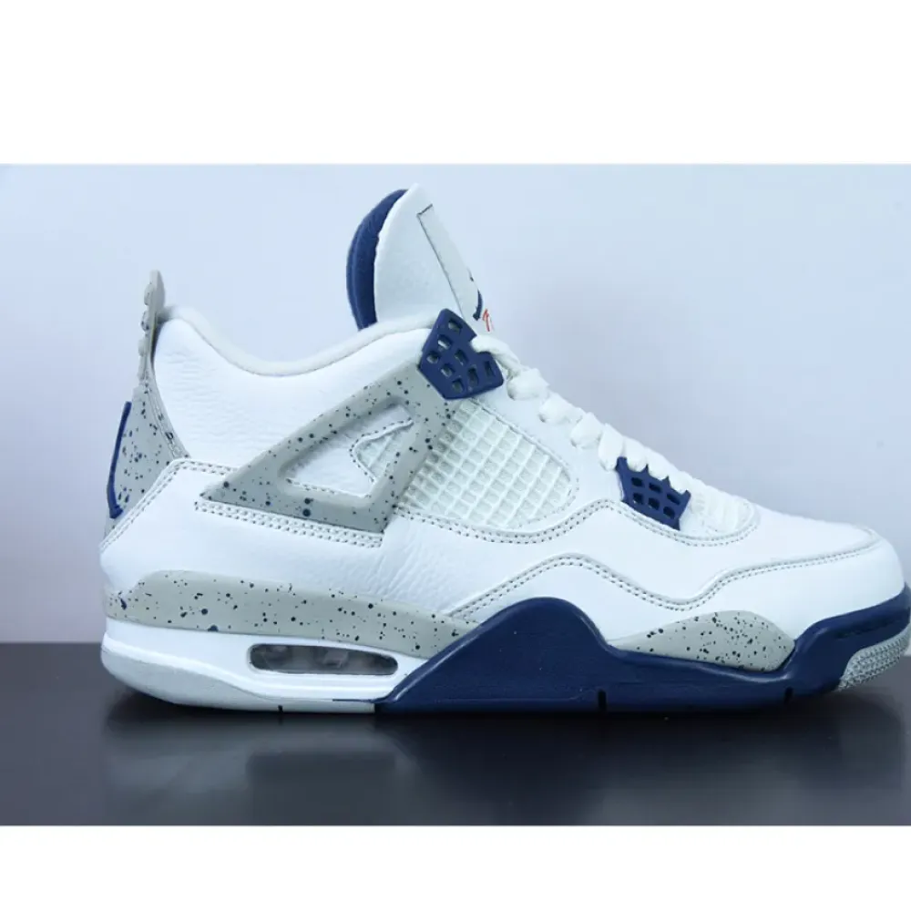 Air Jordan 4 White/Midnight Navy-Light Smoke Grey-Fire Red  DH6927-140