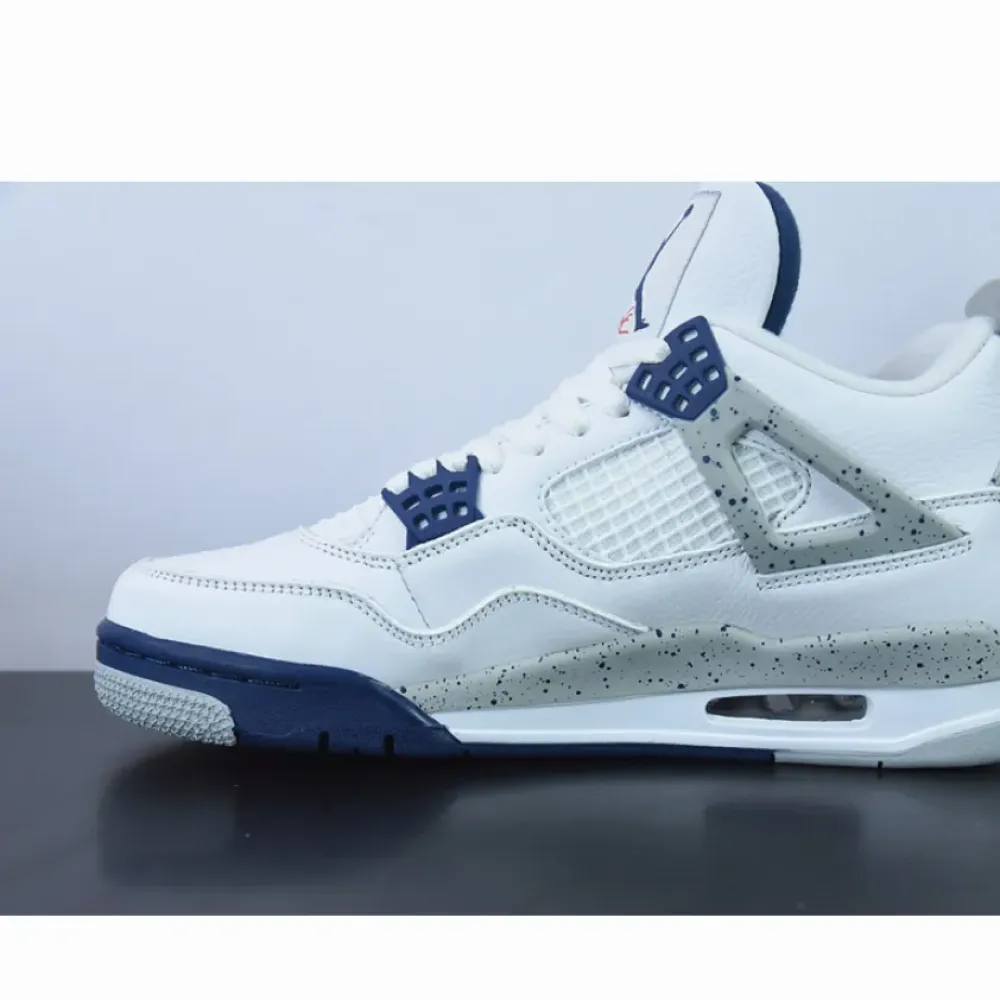 Air Jordan 4 White/Midnight Navy-Light Smoke Grey-Fire Red  DH6927-140