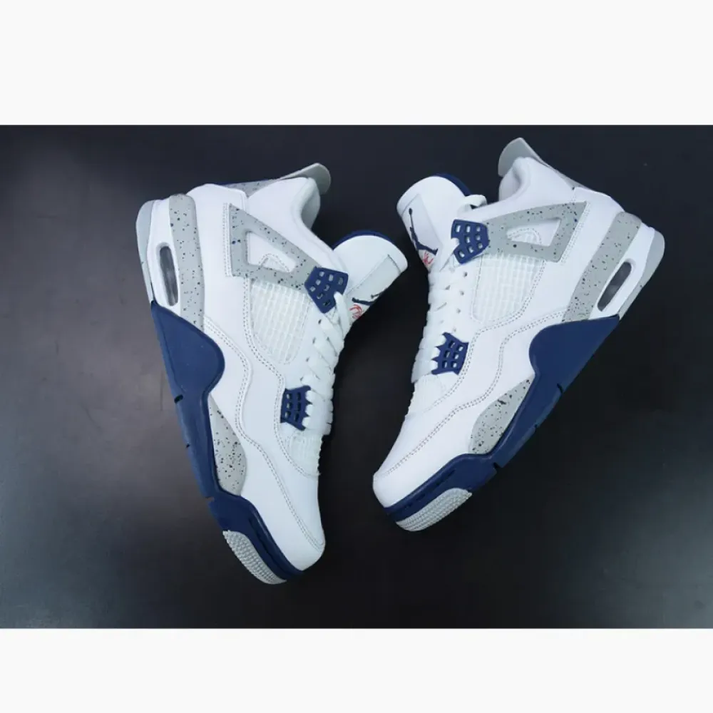 Air Jordan 4 White/Midnight Navy-Light Smoke Grey-Fire Red  DH6927-140