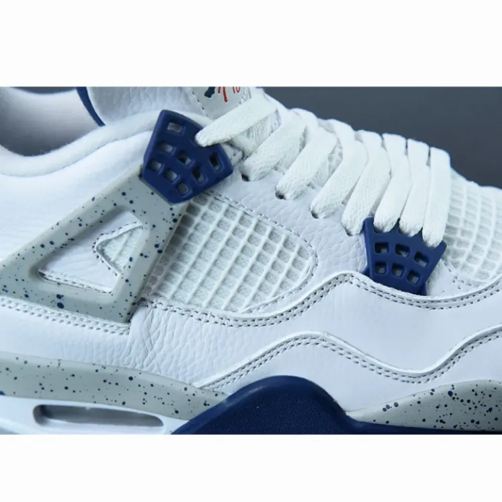 Air Jordan 4 White/Midnight Navy-Light Smoke Grey-Fire Red  DH6927-140