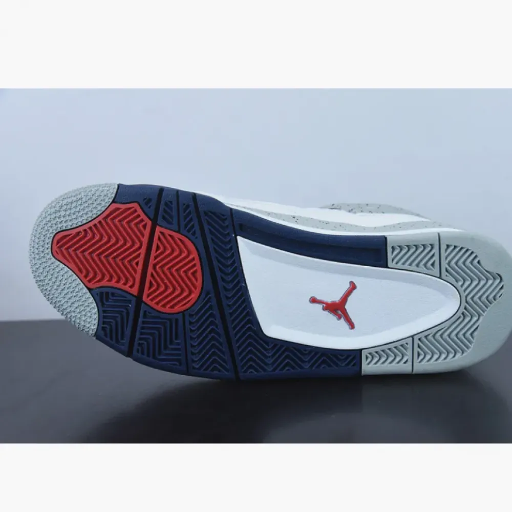 Air Jordan 4 White/Midnight Navy-Light Smoke Grey-Fire Red  DH6927-140