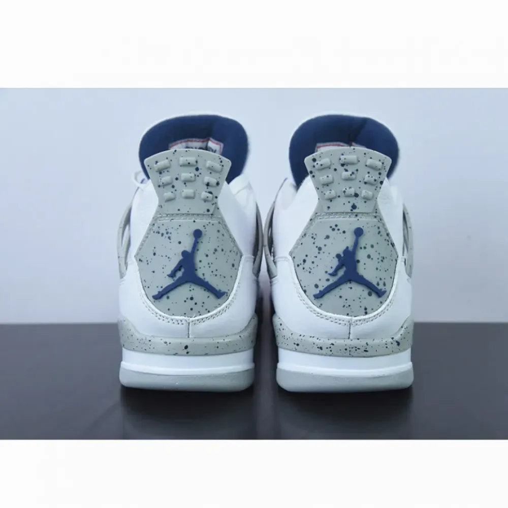 Air Jordan 4 White/Midnight Navy-Light Smoke Grey-Fire Red  DH6927-140
