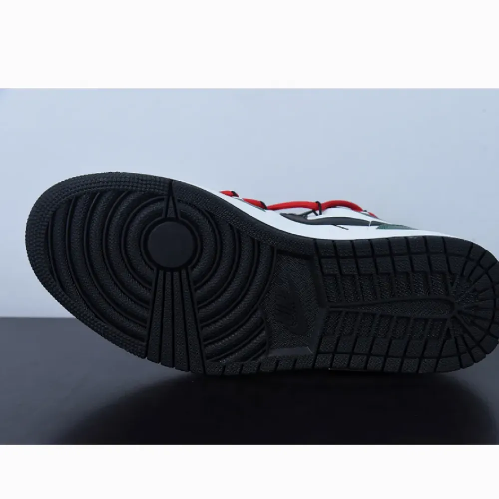 Custom Air Jordan 1 Low Pine Green White Black