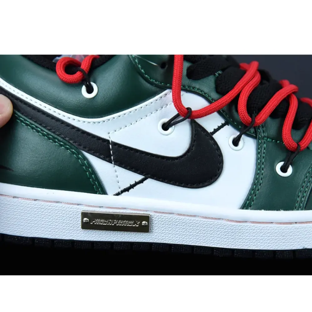 Custom Air Jordan 1 Low Pine Green White Black