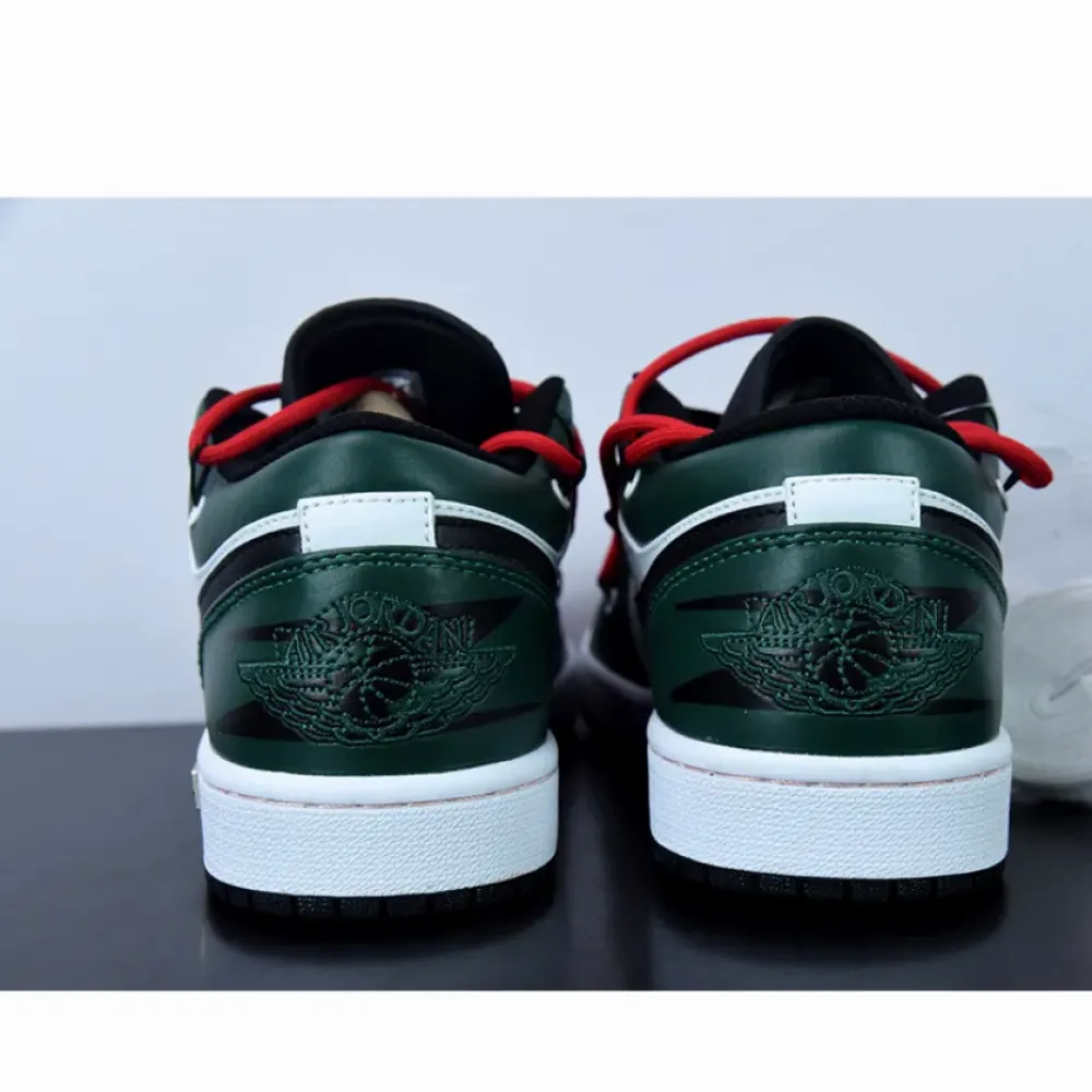 Custom Air Jordan 1 Low Pine Green White Black